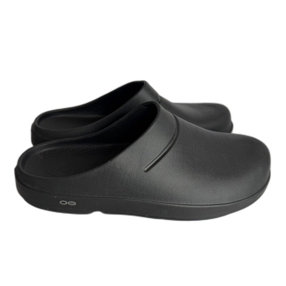 OOFOS Shoes Mens Black Recovery Clogs Slip On Foam Comfort Arch Support Cushion - Picture 6 of 9